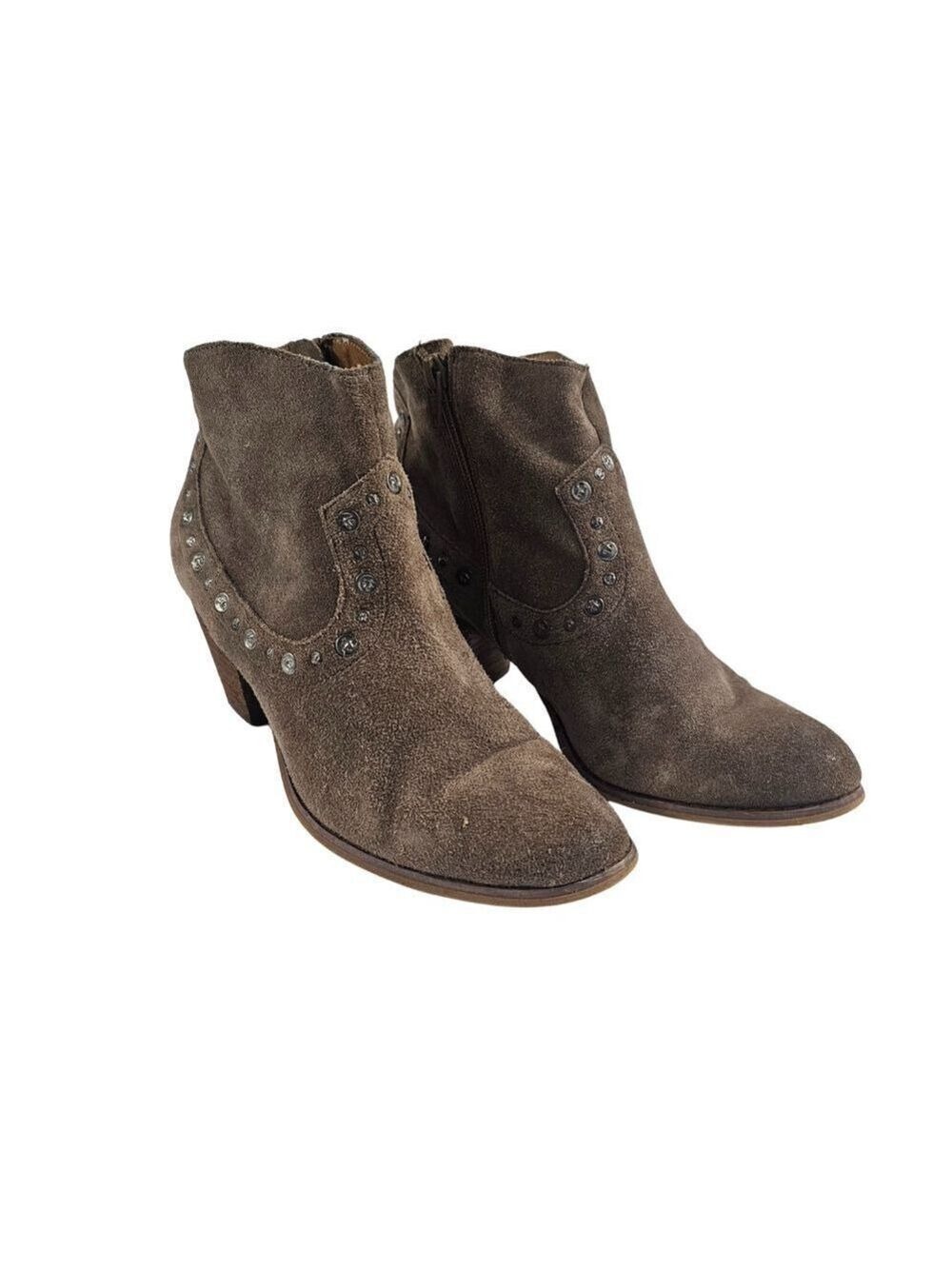 Corso Como Tan Suede Leather Western Style Ankle Boots Size 7